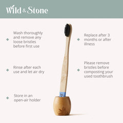 4 Pack Adult Bamboo Toothbrush - Firm Bristles