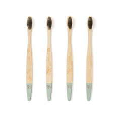 4 Pack Adult Bamboo Toothbrush - Medium Bristles