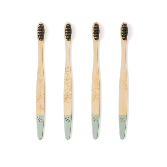 4 Pack Adult Bamboo Toothbrush - Medium Bristles