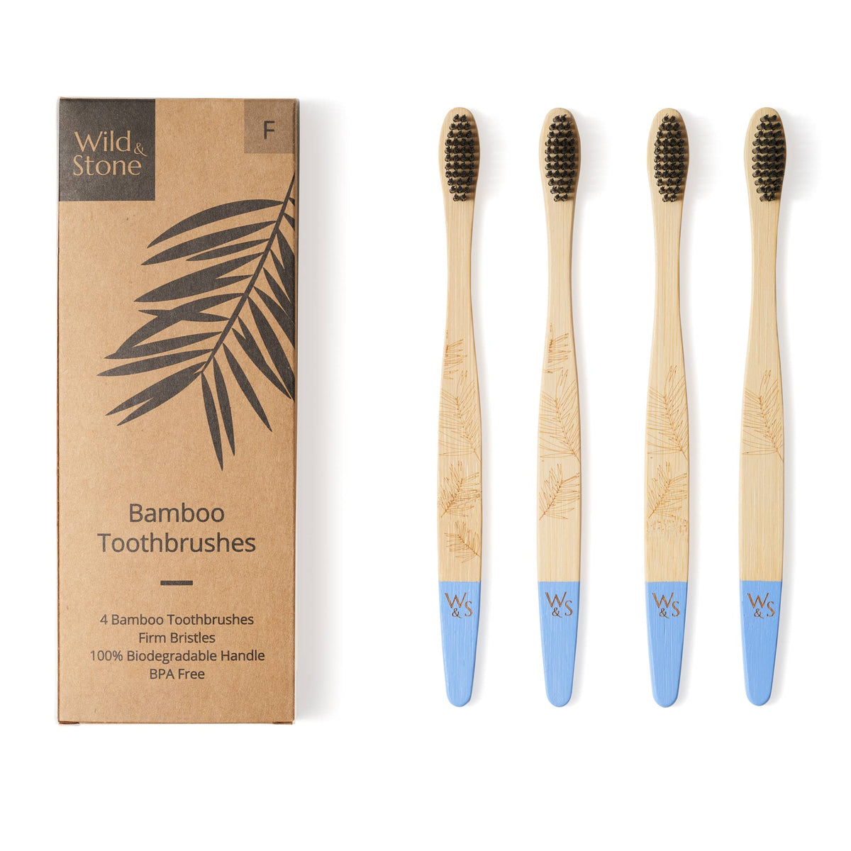 4 Pack Adult Bamboo Toothbrush - Firm Bristles