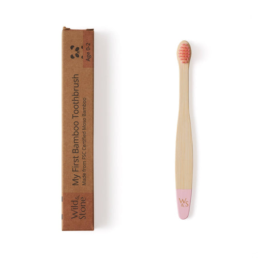 Baby Bamboo Toothbrush Single - Four Colours: Baby Pink