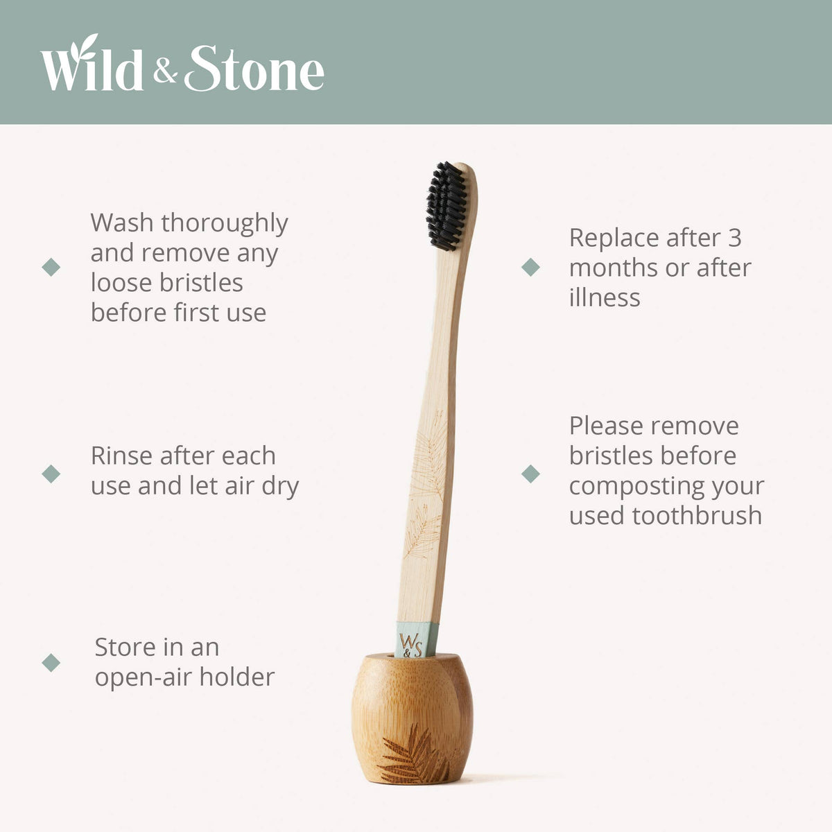 4 Pack Adult Bamboo Toothbrush - Medium Bristles