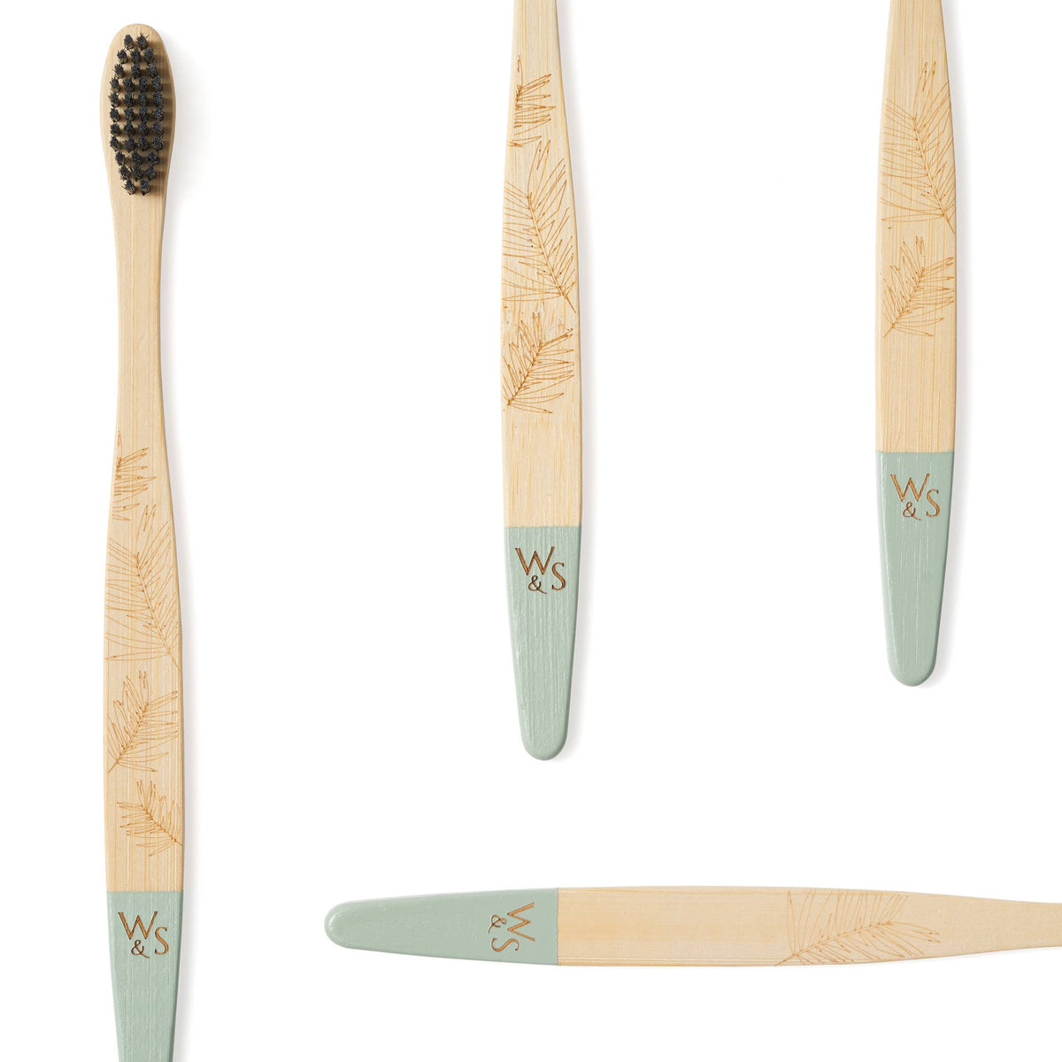 4 Pack Adult Bamboo Toothbrush - Medium Bristles