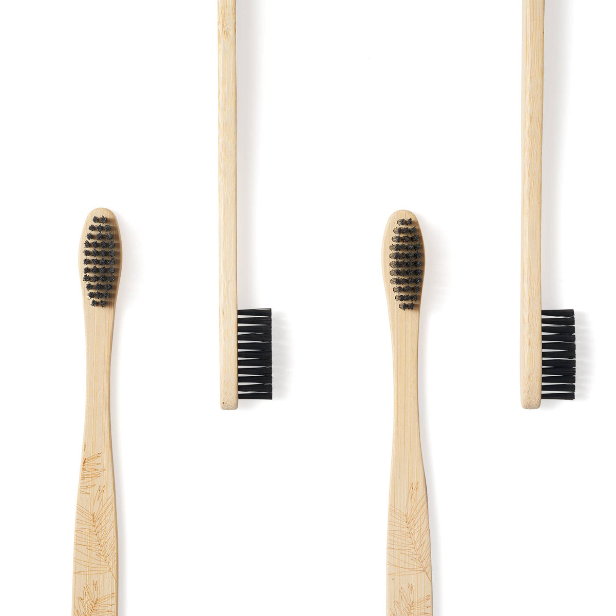 4 Pack Adult Bamboo Toothbrush - Medium Bristles